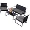 Outdoor 4-Piece Rattan Patio Seat Set with Comfortable Cushions